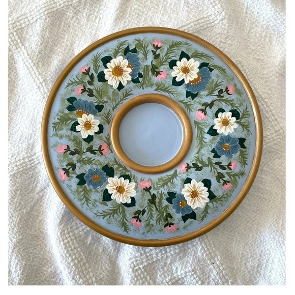 PRICE IS FIRM Hand Painted Candle Holder - Picture 2 of 7